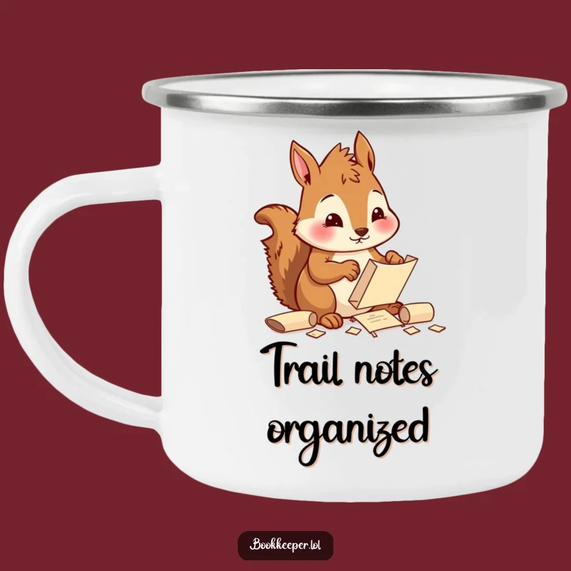 Funny Squirrel Scroll Camping Mug: Organized Adventure, Perfect Funny Gift