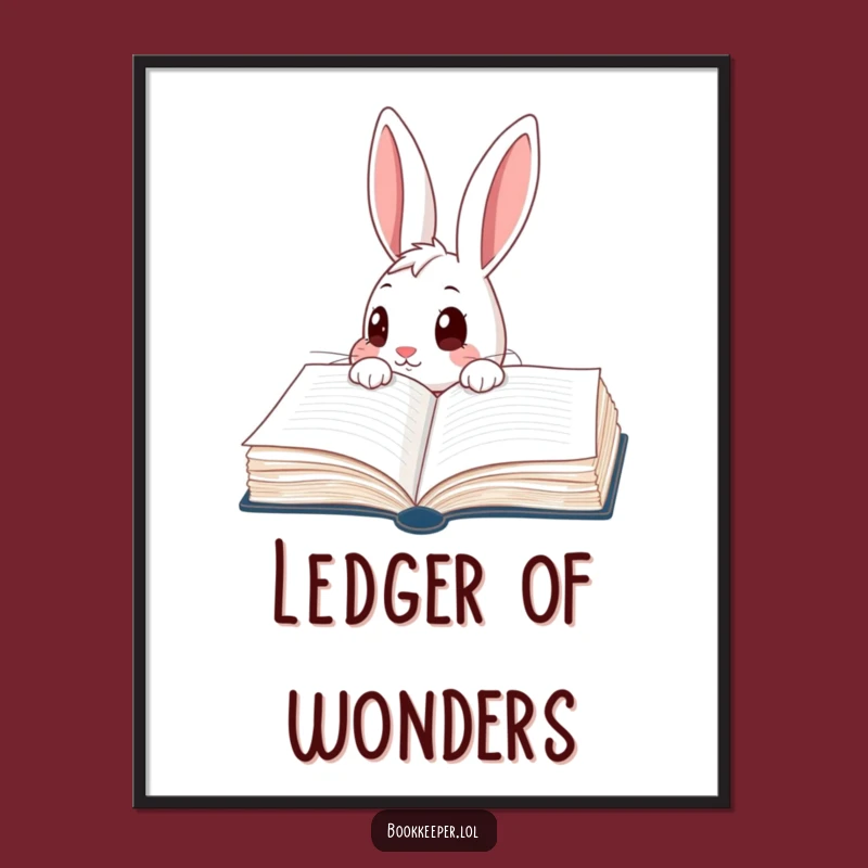 Funny Rabbit Ledger Digital Print: Curious Wall Art, Unique Funny Gift