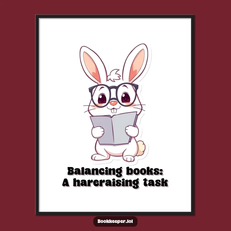 Funny Free Printable Wall Art: Rabbit Ledger Humor Downloadable Decor Gift