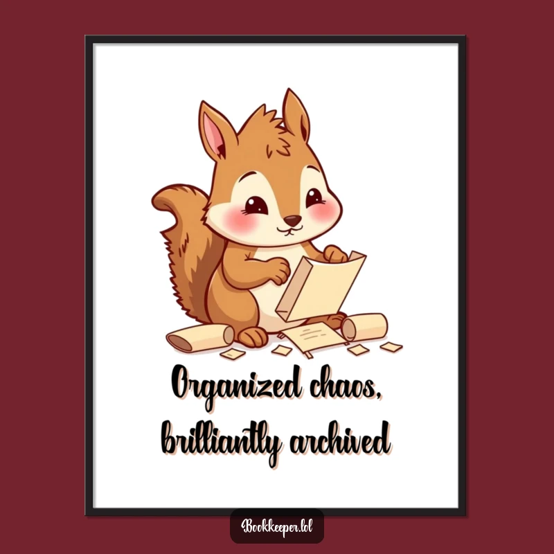 Free Printable Squirrel Wall Art: Funny Scroll Filing Downloadable Decor for Offices