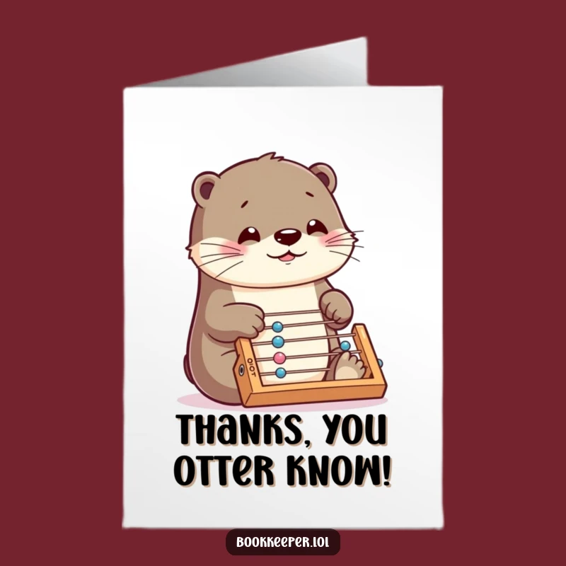 Free Printable Thank You Card: Funny Otter Abacus Speed Humor Downloadable Gift