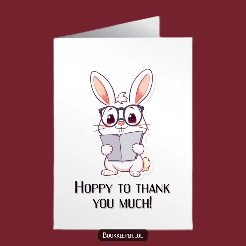 Free Printable Thank You Card: Funny Rabbit Ledger Humor Downloadable Gift