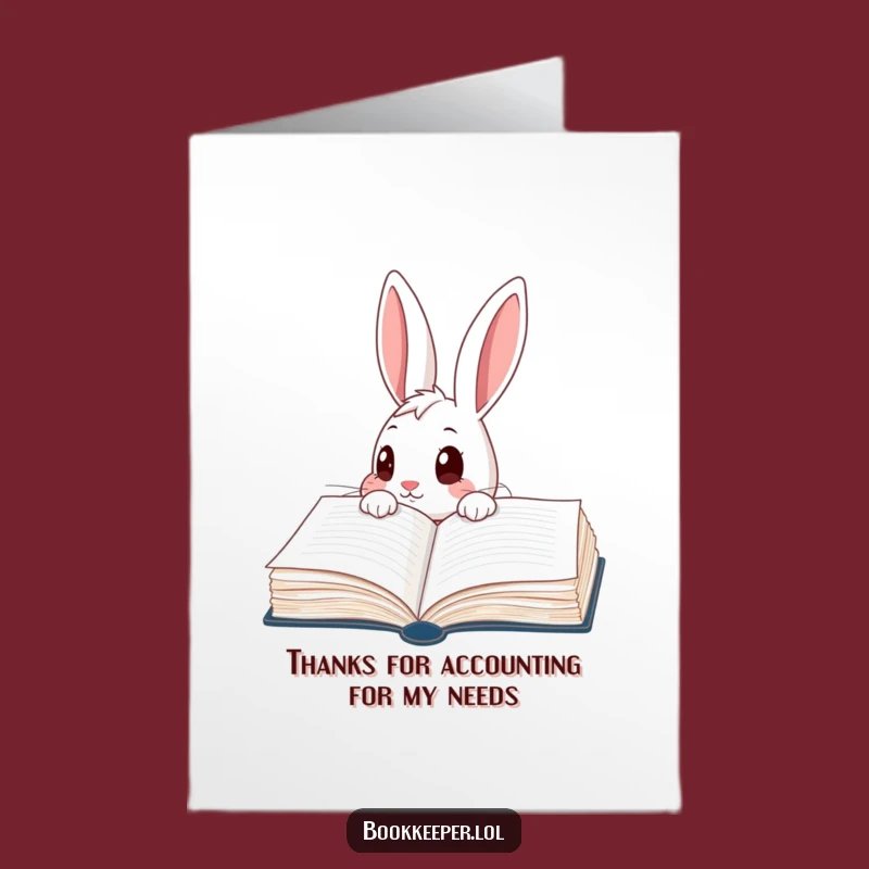 Free Printable Rabbit Thank You Card: Funny Ledger Peek Downloadable Thank You Greeting