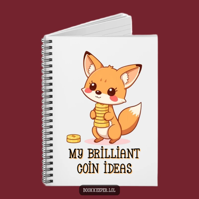 Funny Fox Coin Notebook: Jot Down Your Fortune, Great Funny Gift