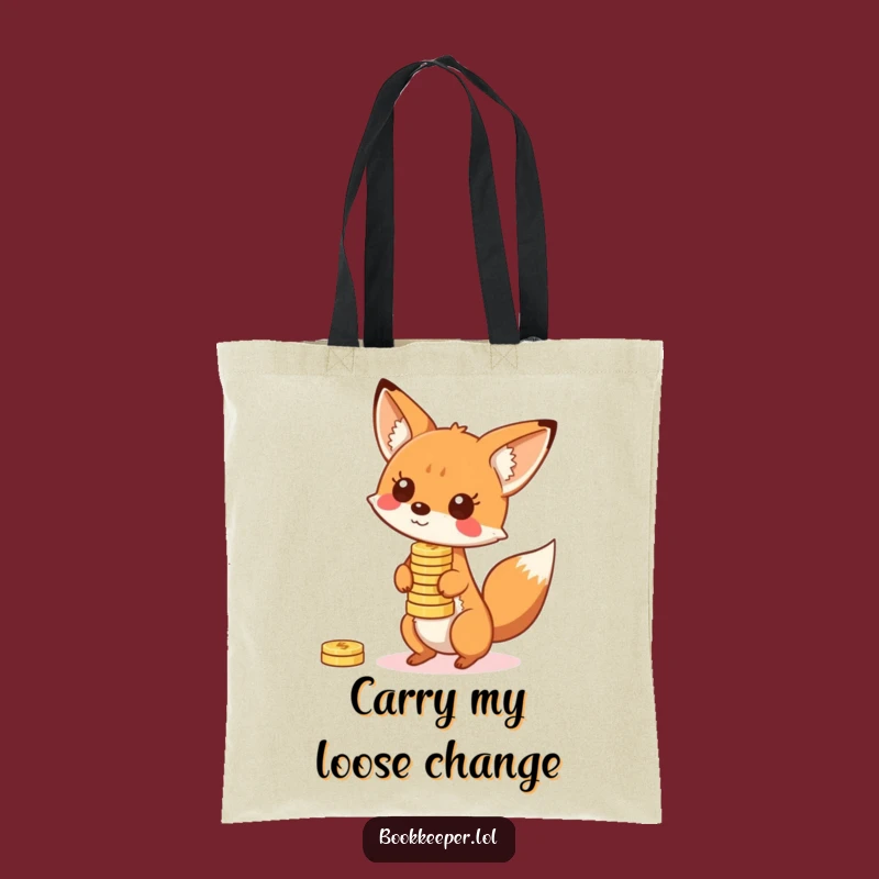 Funny Fox Coin Balance Tote Bag: Carry Your Fortune, Great Funny Gift